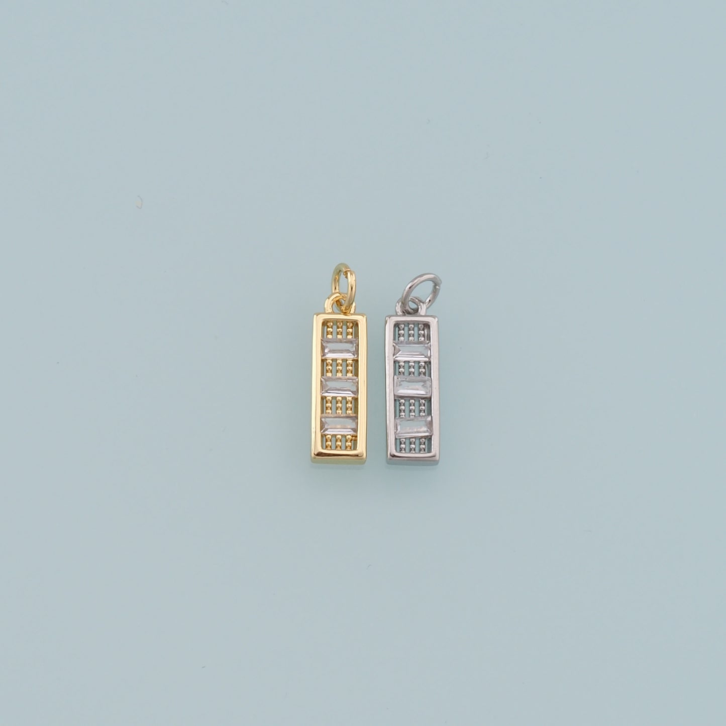 Gold Strip Charms,18K Gold Filled Bar Pendant,Bar Charm Bracelet Necklace for DIY Jewelry Making Supply