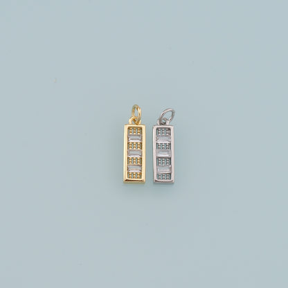 Gold Strip Charms,18K Gold Filled Bar Pendant,Bar Charm Bracelet Necklace for DIY Jewelry Making Supply