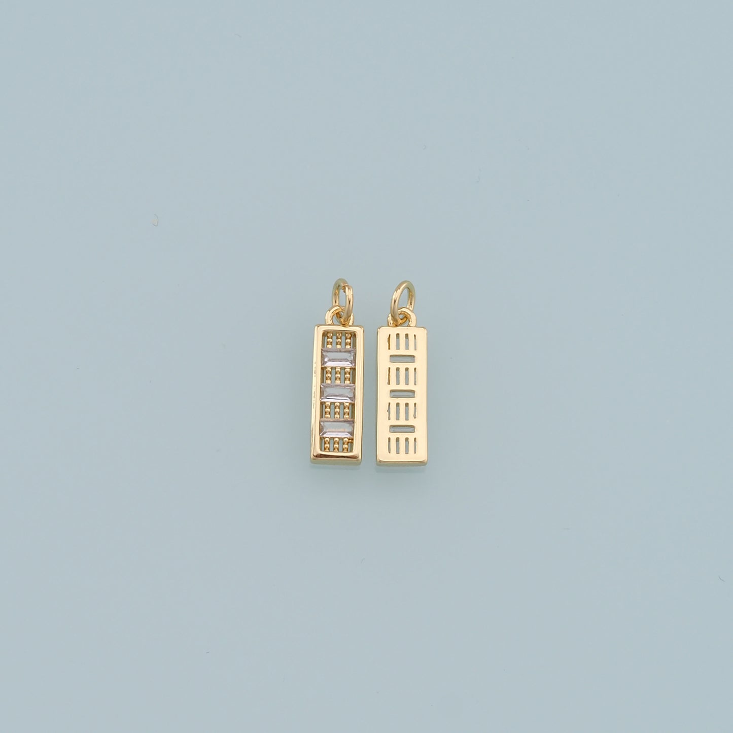 Gold Strip Charms,18K Gold Filled Bar Pendant,Bar Charm Bracelet Necklace for DIY Jewelry Making Supply