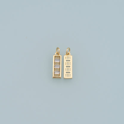 Gold Strip Charms,18K Gold Filled Bar Pendant,Bar Charm Bracelet Necklace for DIY Jewelry Making Supply