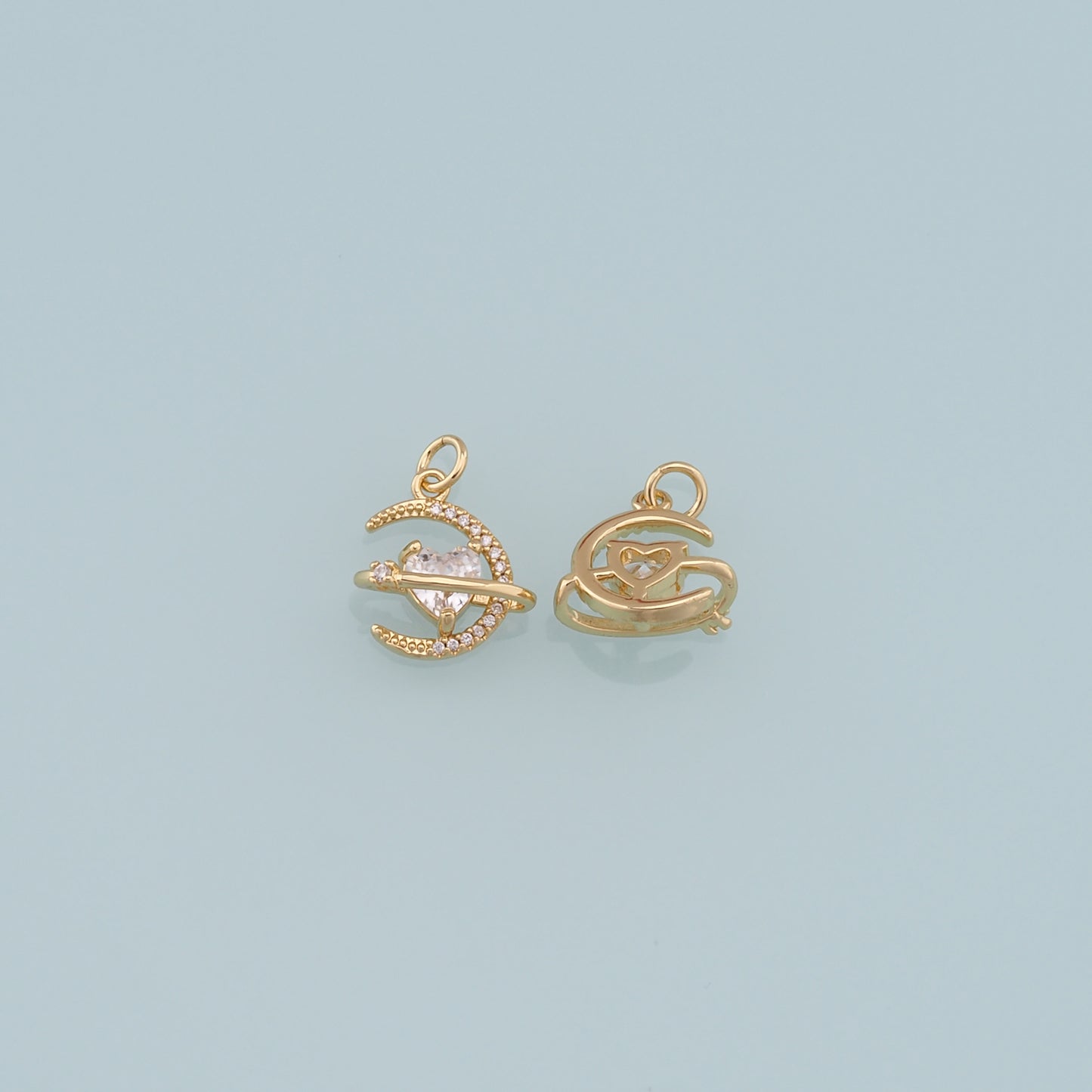 Gold Saturn Charms,18K Gold Filled CZ Saturn Pendant,Silver Celestial Charm Bracelet Necklace for DIY Jewelry Making Supply