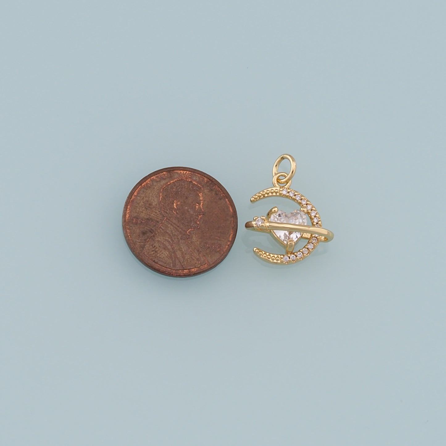 Gold Saturn Charms,18K Gold Filled CZ Saturn Pendant,Silver Celestial Charm Bracelet Necklace for DIY Jewelry Making Supply