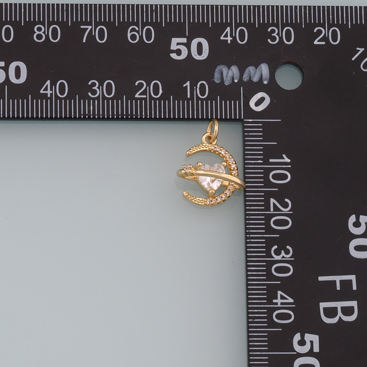 Gold Saturn Charms,18K Gold Filled CZ Saturn Pendant,Silver Celestial Charm Bracelet Necklace for DIY Jewelry Making Supply