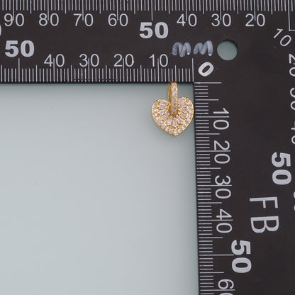 Gold Heart Charms,18K Gold Filled Heart Pendant,Heart Charm Bracelet Necklace for DIY Jewelry Making Supply