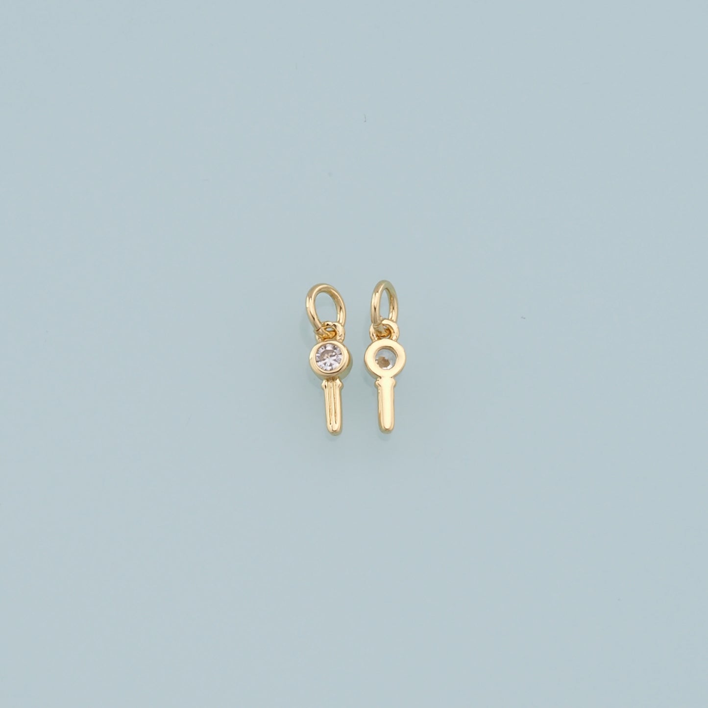 Gold key Charms,18K Gold Filled Key Pendant,key Charm Bracelet Necklace for DIY Jewelry Making Supply