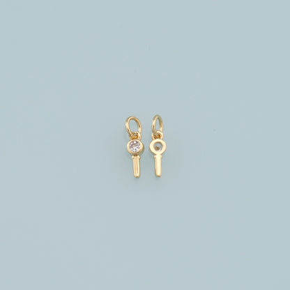 Gold key Charms,18K Gold Filled Key Pendant,key Charm Bracelet Necklace for DIY Jewelry Making Supply
