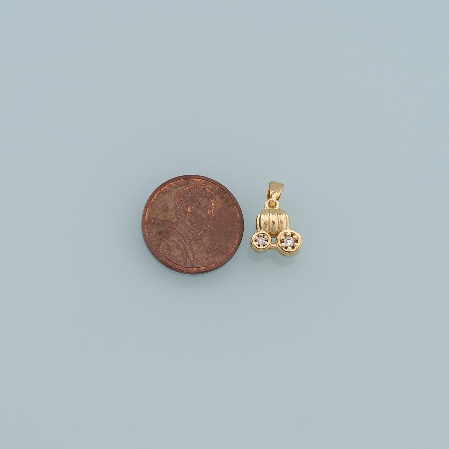 Gold Pumpkin Charms,18K Gold Filled pumpkin cart Pendant,pumpkin cart Charm Bracelet Necklace for DIY Jewelry Making Supply