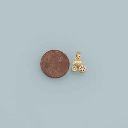 Gold Pumpkin Charms,18K Gold Filled pumpkin cart Pendant,pumpkin cart Charm Bracelet Necklace for DIY Jewelry Making Supply