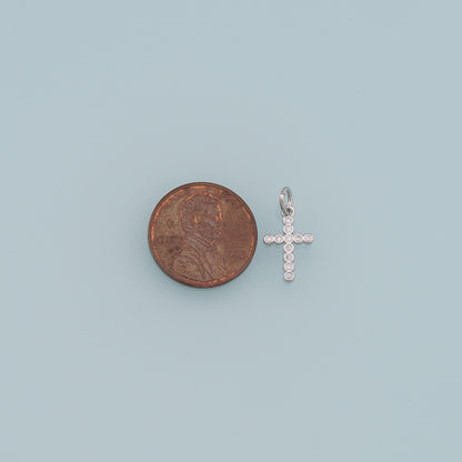 Gold Cross Charms,18K Gold Filled Cross Pendant,CZ Cross Charm Bracelet Necklace for DIY Jewelry Making Supply