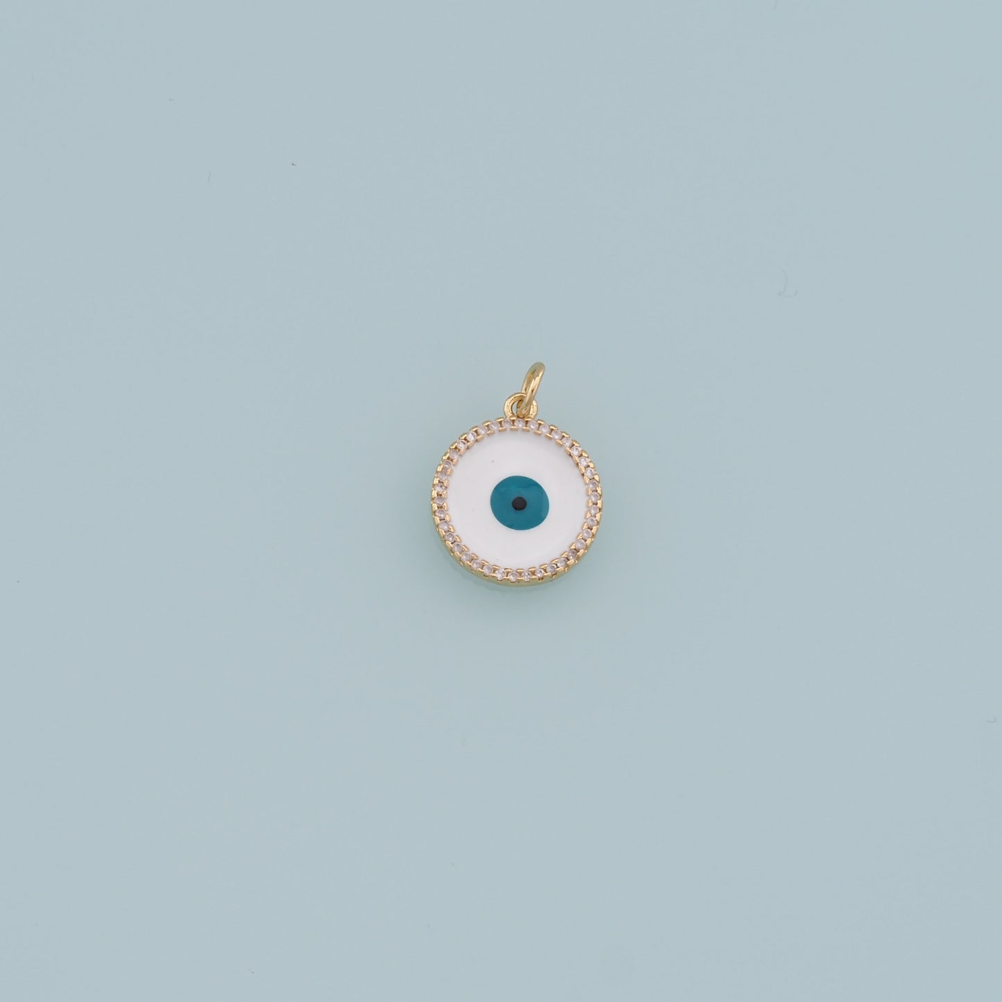 Gold Evil Eye Charms,18K Gold Filled Evil Eye Pendant,CZ Micro Pave Evil Eye Charm Bracelet Necklace for DIY Jewelry Making Supply