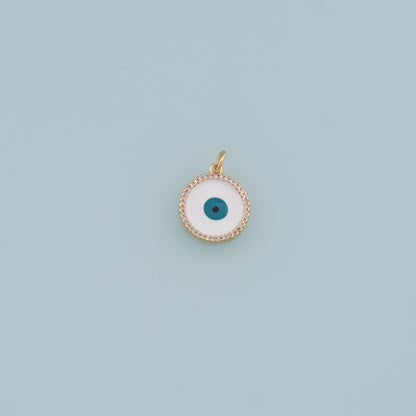 Gold Evil Eye Charms,18K Gold Filled Evil Eye Pendant,CZ Micro Pave Evil Eye Charm Bracelet Necklace for DIY Jewelry Making Supply