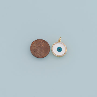 Gold Evil Eye Charms,18K Gold Filled Evil Eye Pendant,CZ Micro Pave Evil Eye Charm Bracelet Necklace for DIY Jewelry Making Supply