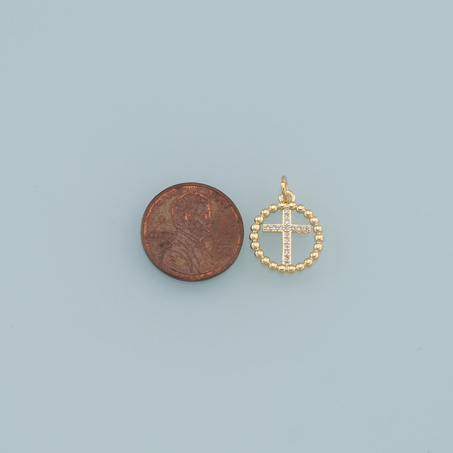 Gold Cross Charms,18K Gold Filled Cross Pendant,CZ Cross Charm Bracelet Necklace for DIY Jewelry Making Supply