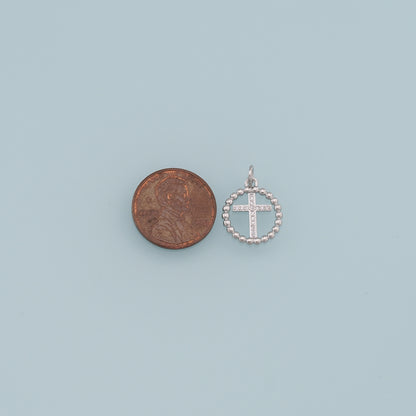 Gold Cross Charms,18K Gold Filled Cross Pendant,CZ Cross Charm Bracelet Necklace for DIY Jewelry Making Supply