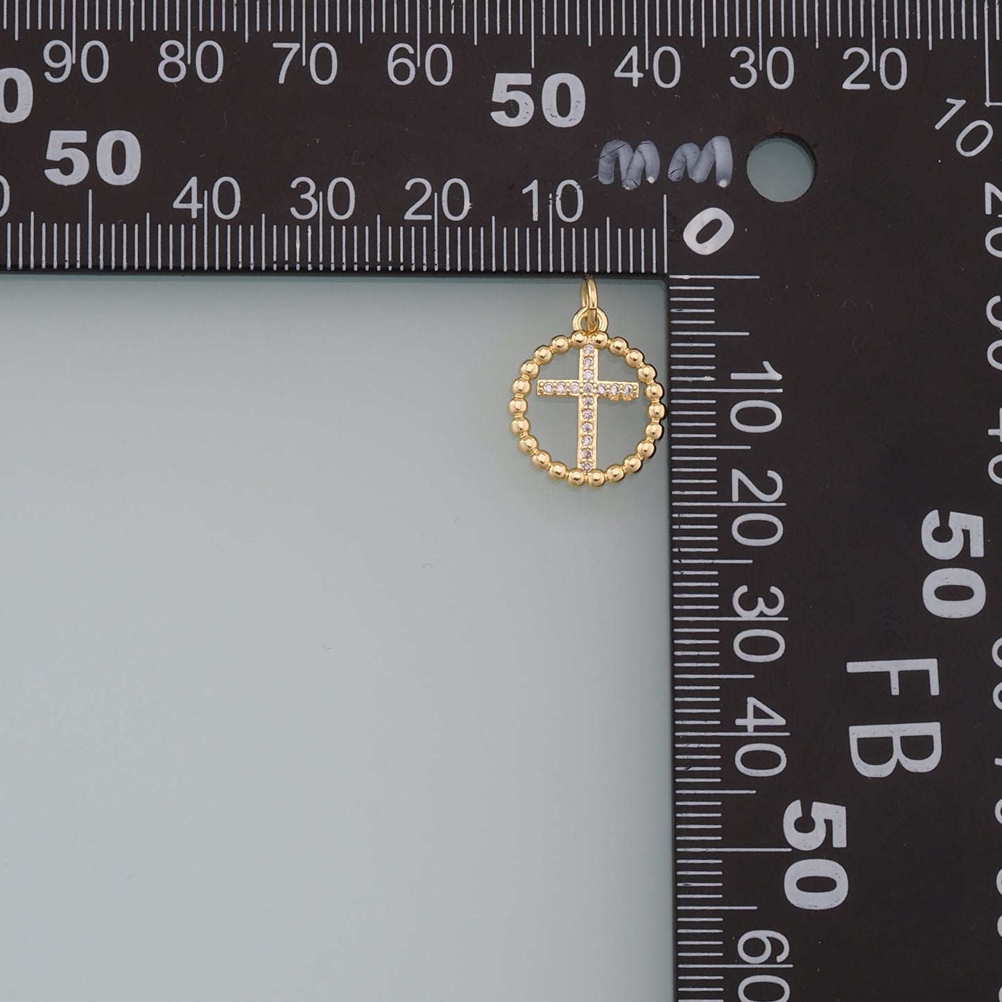 Gold Cross Charms,18K Gold Filled Cross Pendant,CZ Cross Charm Bracelet Necklace for DIY Jewelry Making Supply