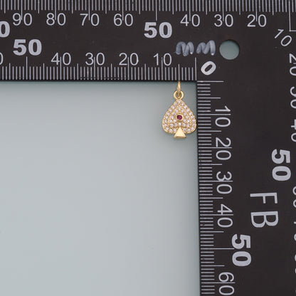 Gold Poker Beads Charms,18K Gold Filled Poker Pendant,Silver Poker Charm Bracelet Necklace for DIY Jewelry Making Supply