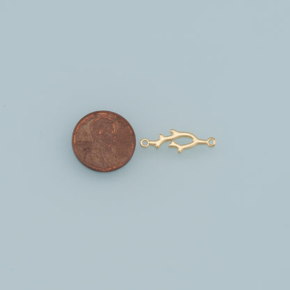 Gold Branches Charms,18K Gold Filled Branches Pendant,Branches Charm Bracelet Necklace for DIY Jewelry Making Supply
