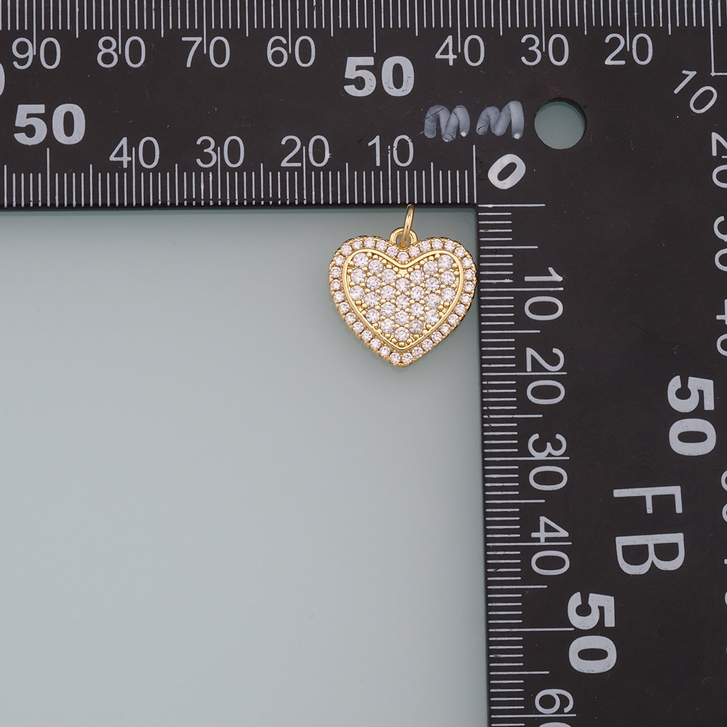 Gold Heart Charms,18K Gold Filled Heart Pendant,Red Heart Charm Bracelet Necklace for DIY Jewelry Making Supply