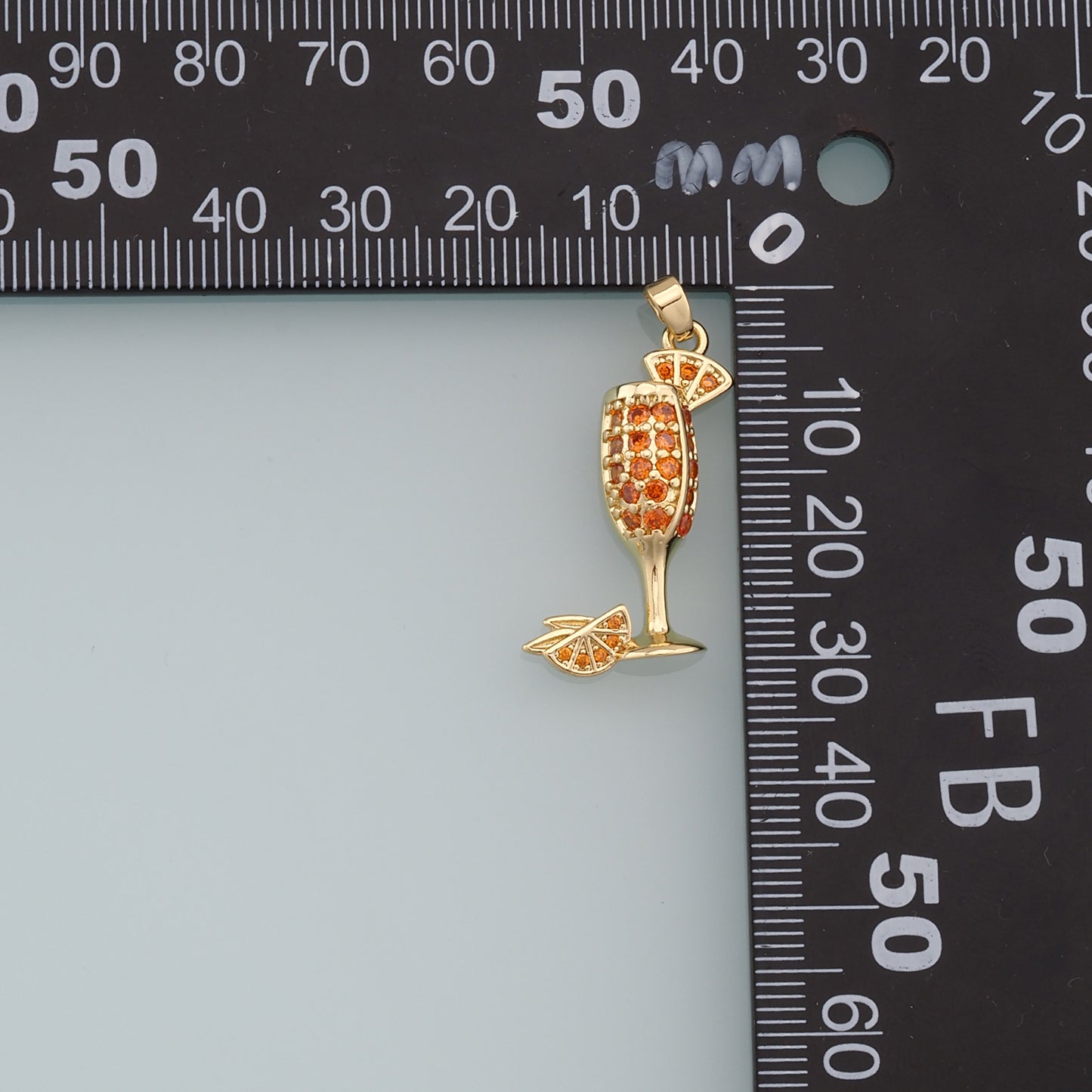 Gold Wine Glass Charms,18K Gold Filled CZ Wine Glass Pendant,Wine Glass Charm Bracelet Necklace for DIY Jewelry Making Supply