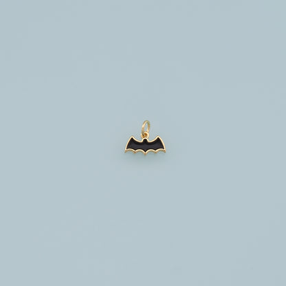 Gold bat Charms,18K Gold Filled bat Pendant,Black bat Charm Bracelet Necklace for DIY Jewelry Making Supply