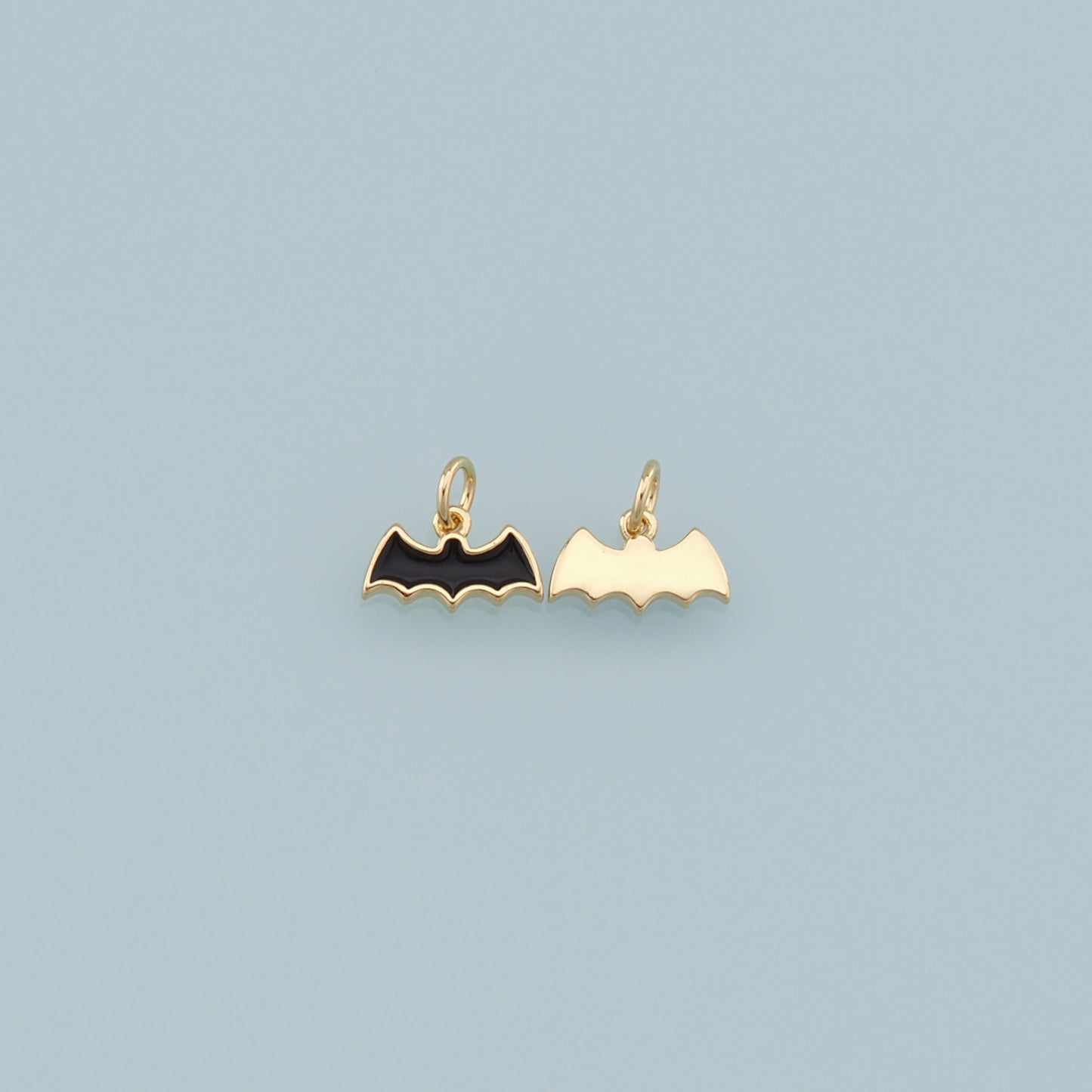Gold bat Charms,18K Gold Filled bat Pendant,Black bat Charm Bracelet Necklace for DIY Jewelry Making Supply