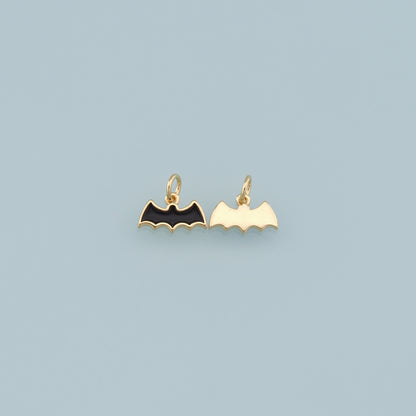 Gold bat Charms,18K Gold Filled bat Pendant,Black bat Charm Bracelet Necklace for DIY Jewelry Making Supply
