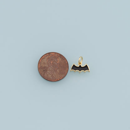 Gold bat Charms,18K Gold Filled bat Pendant,Black bat Charm Bracelet Necklace for DIY Jewelry Making Supply