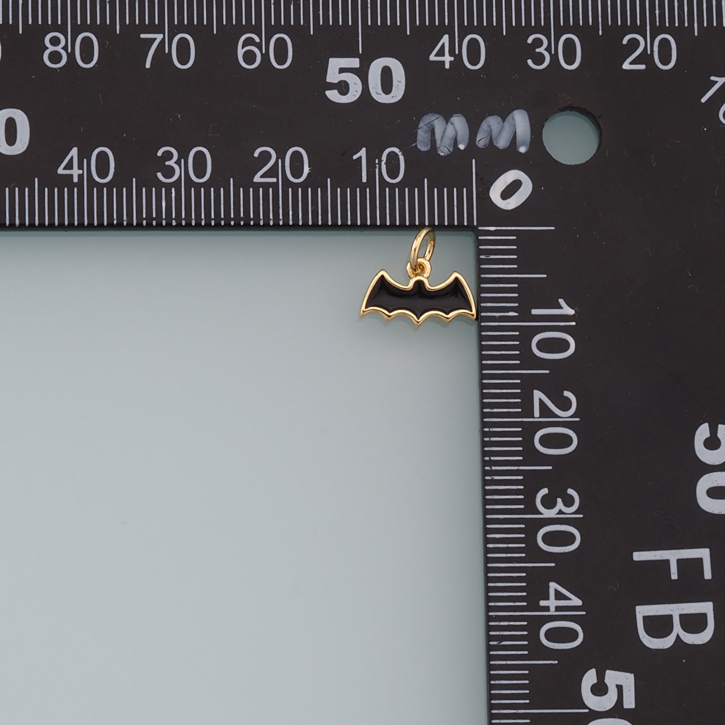 Gold bat Charms,18K Gold Filled bat Pendant,Black bat Charm Bracelet Necklace for DIY Jewelry Making Supply