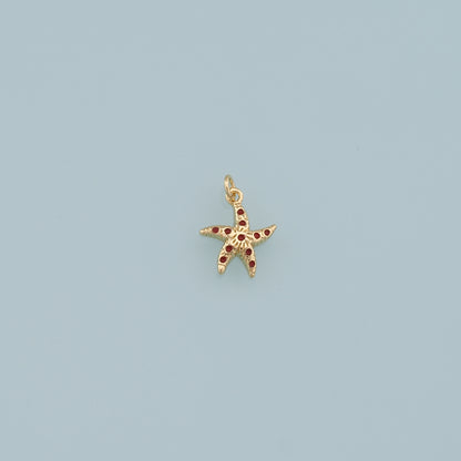 Gold Starfish Charms,18K Gold Filled Sea Star Pendant,Starfish Charm Bracelet Necklace for DIY Jewelry Making Supply