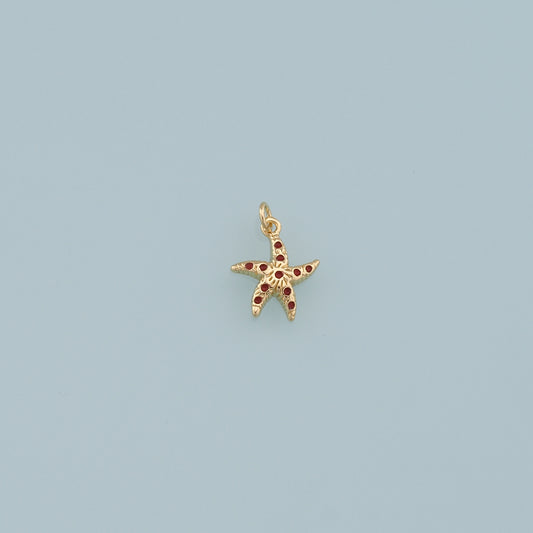 Gold Starfish Charms,18K Gold Filled Sea Star Pendant,Starfish Charm Bracelet Necklace for DIY Jewelry Making Supply