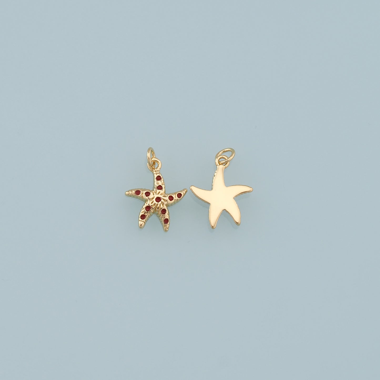 Gold Starfish Charms,18K Gold Filled Sea Star Pendant,Starfish Charm Bracelet Necklace for DIY Jewelry Making Supply