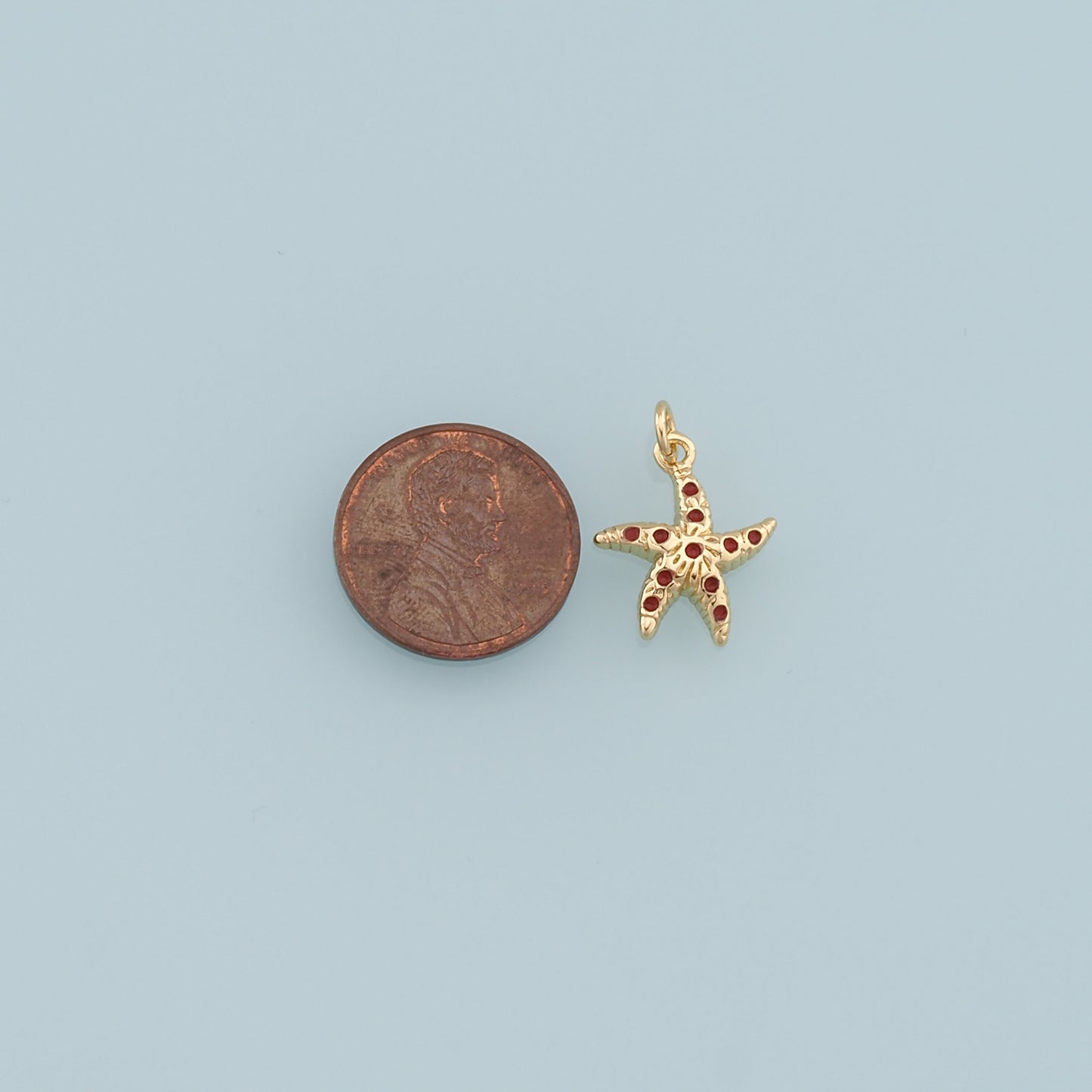 Gold Starfish Charms,18K Gold Filled Sea Star Pendant,Starfish Charm Bracelet Necklace for DIY Jewelry Making Supply