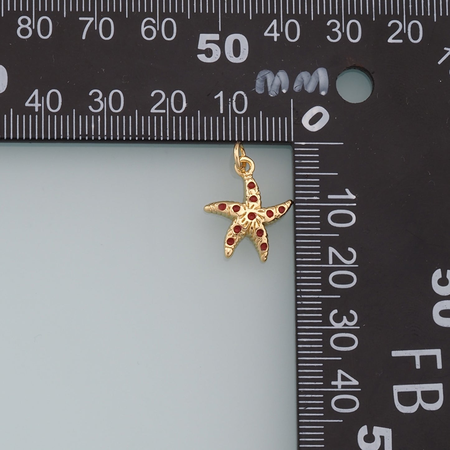 Gold Starfish Charms,18K Gold Filled Sea Star Pendant,Starfish Charm Bracelet Necklace for DIY Jewelry Making Supply