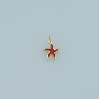 Gold Starfish Charms,18K Gold Filled Sea Star Pendant,Starfish Charm Bracelet Necklace for DIY Jewelry Making Supply