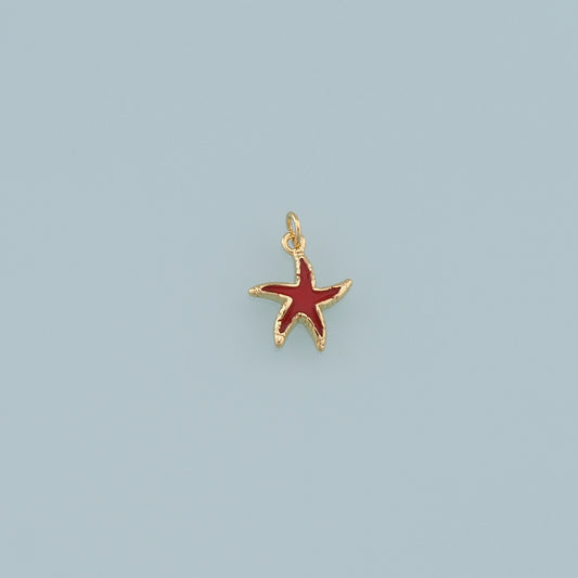Gold Starfish Charms,18K Gold Filled Sea Star Pendant,Starfish Charm Bracelet Necklace for DIY Jewelry Making Supply