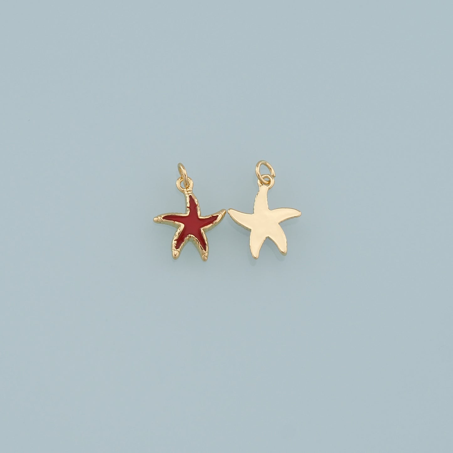 Gold Starfish Charms,18K Gold Filled Sea Star Pendant,Starfish Charm Bracelet Necklace for DIY Jewelry Making Supply