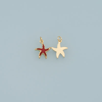 Gold Starfish Charms,18K Gold Filled Sea Star Pendant,Starfish Charm Bracelet Necklace for DIY Jewelry Making Supply