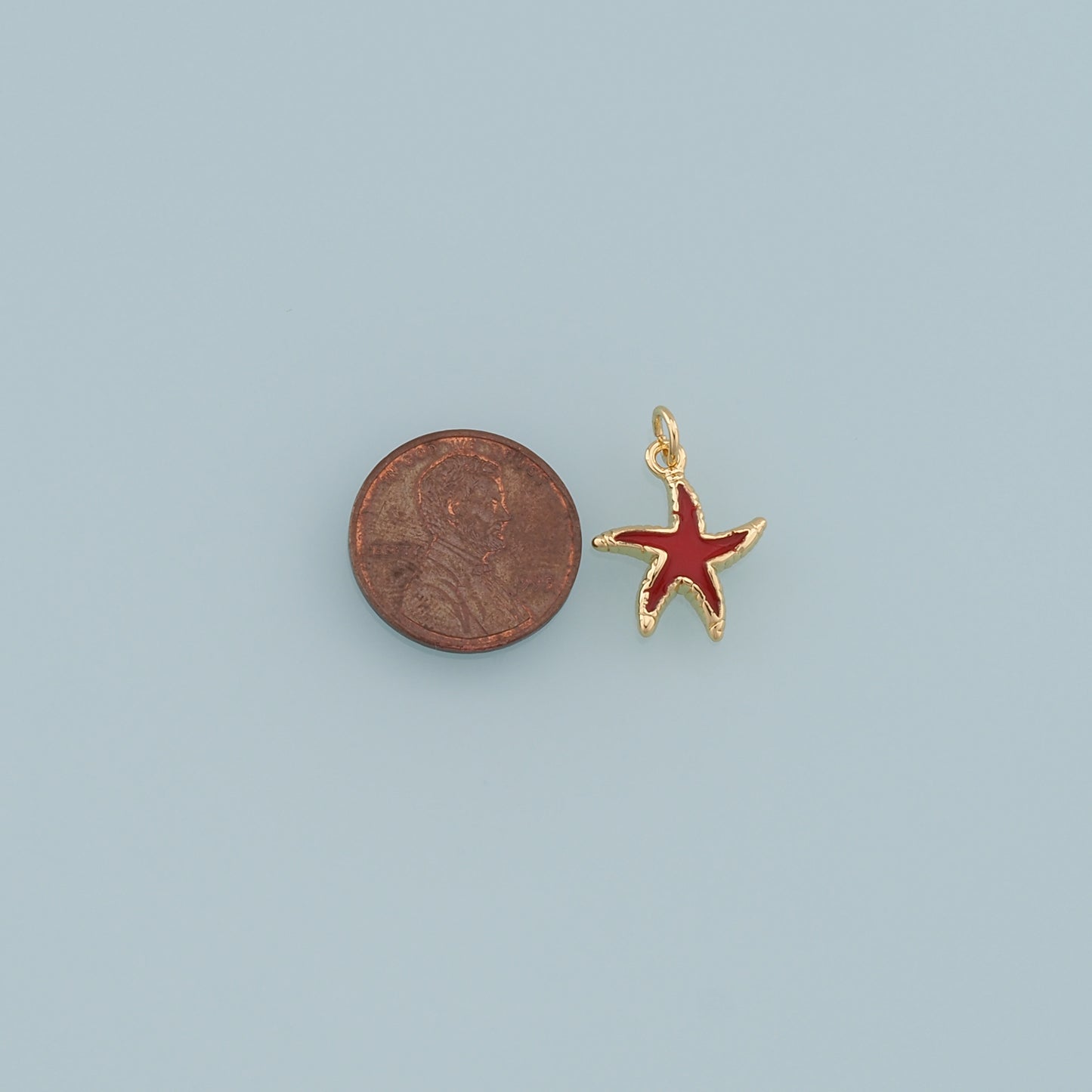 Gold Starfish Charms,18K Gold Filled Sea Star Pendant,Starfish Charm Bracelet Necklace for DIY Jewelry Making Supply