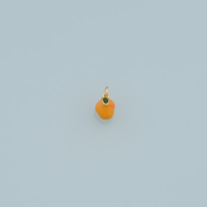 Gold Bell Pepper Charms,18K Gold Filled Enamel Bell Pepper Pendant,Kawaii Charm Bracelet Necklace for DIY Jewelry Making Supply
