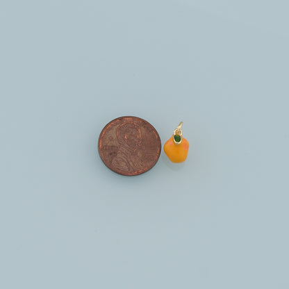 Gold Bell Pepper Charms,18K Gold Filled Enamel Bell Pepper Pendant,Kawaii Charm Bracelet Necklace for DIY Jewelry Making Supply