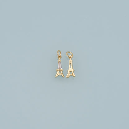 Gold Eiffel tower Charms,18K Gold Filled Eiffel tower pendant,Eiffel tower Charm Bracelet Necklace for DIY Jewelry Making Supply