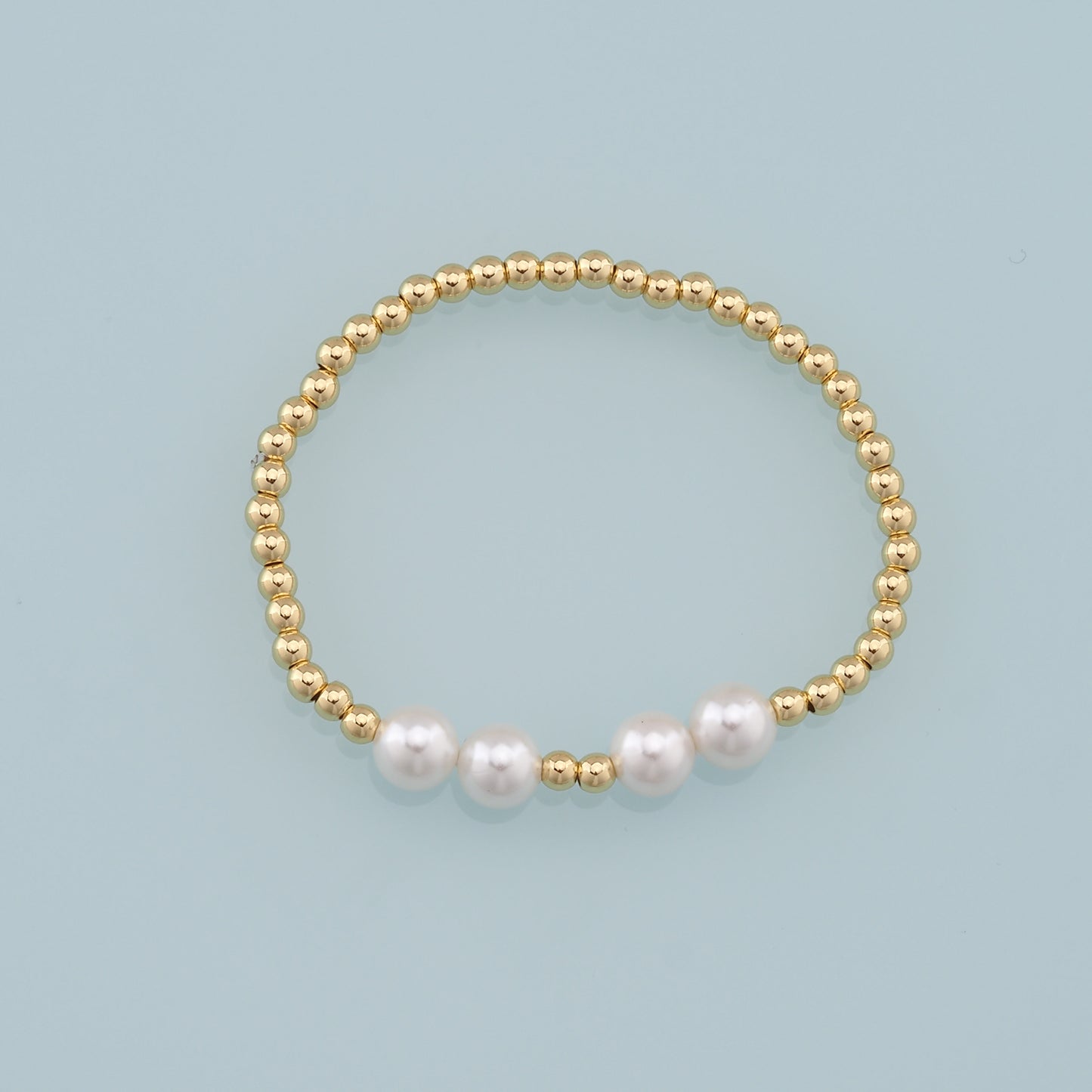 Gold Beaded Bracelet,18K Gold Filled Pearl Bracelet,Half-finished Adjustable Bracelet,Semi Finished Bracelets,Bracelets for Jewelry Making