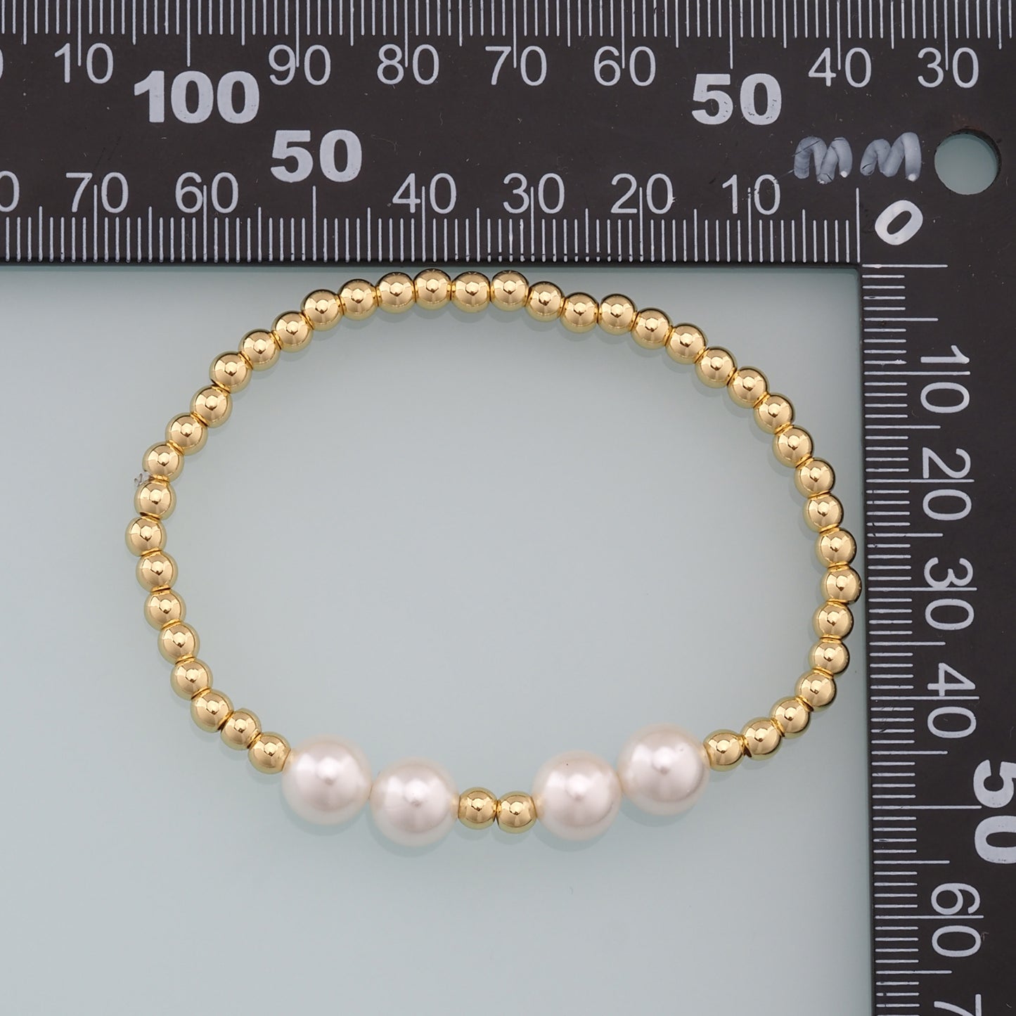 Gold Beaded Bracelet,18K Gold Filled Pearl Bracelet,Half-finished Adjustable Bracelet,Semi Finished Bracelets,Bracelets for Jewelry Making