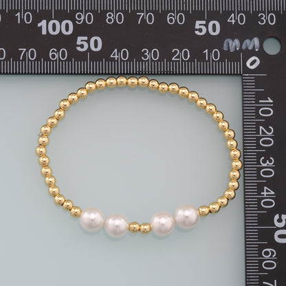 Gold Beaded Bracelet,18K Gold Filled Pearl Bracelet,Half-finished Adjustable Bracelet,Semi Finished Bracelets,Bracelets for Jewelry Making