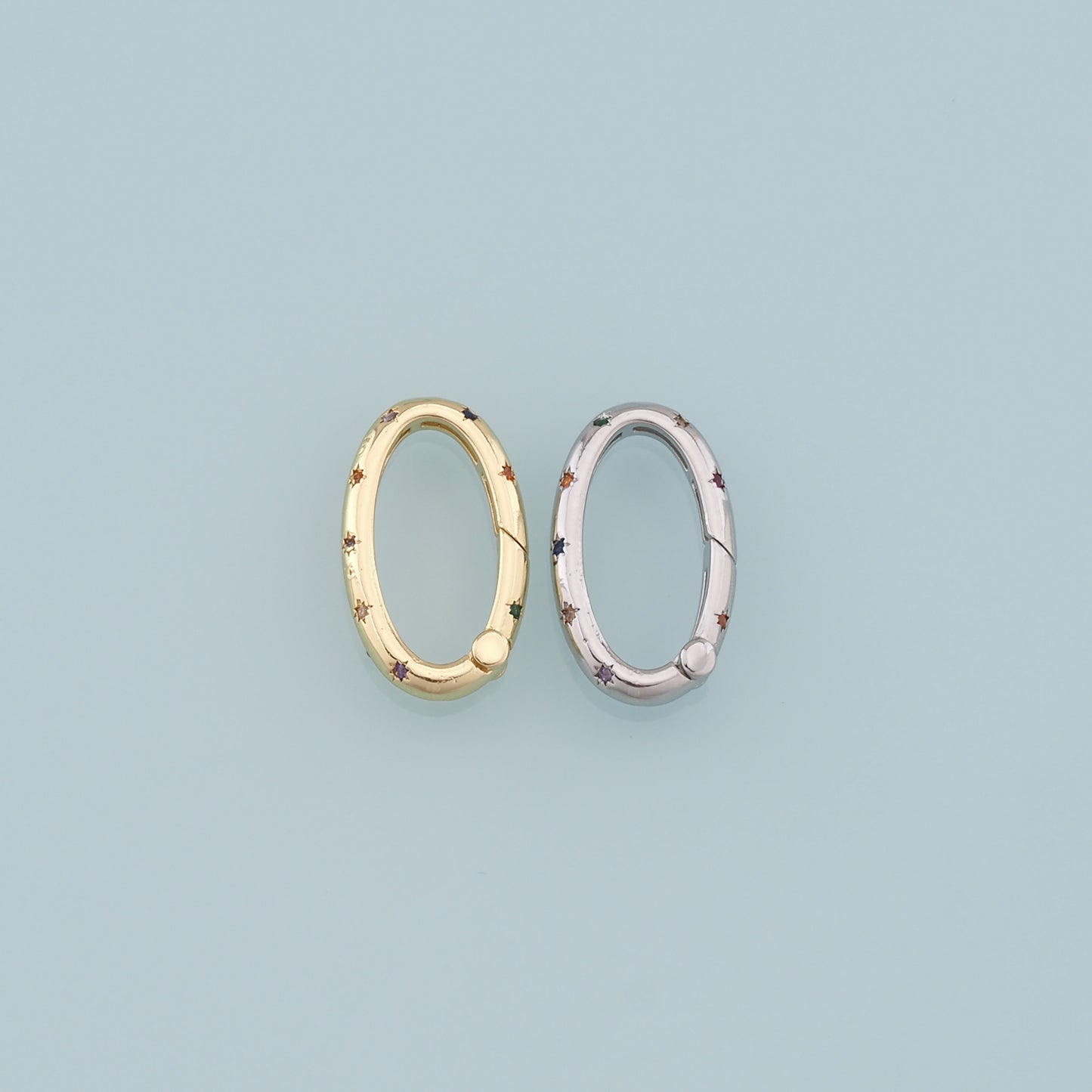 18K Gold Filled Oval Carabiner Clasp,Buckle Clasp,Carabiner Screw Clasp,Turnbuckle,for DIY Jewelry