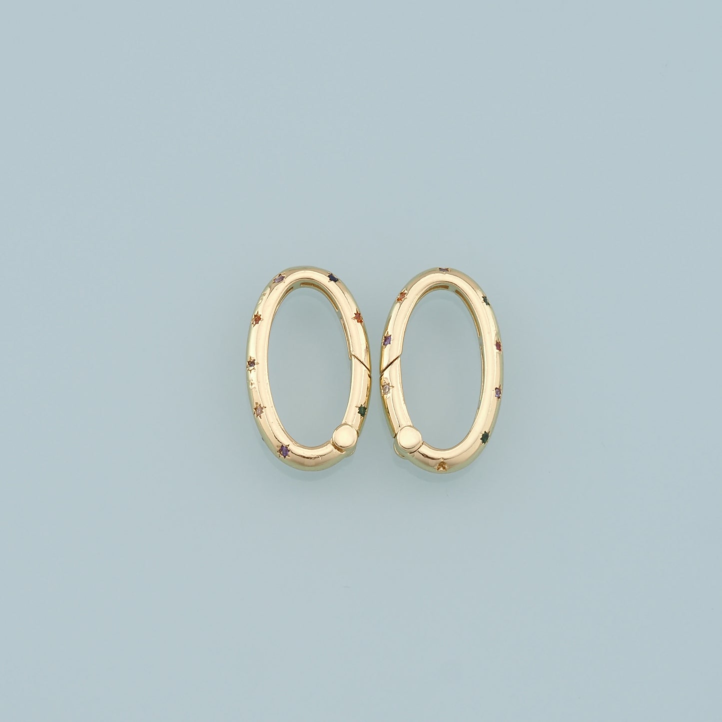 18K Gold Filled Oval Carabiner Clasp,Buckle Clasp,Carabiner Screw Clasp,Turnbuckle,for DIY Jewelry