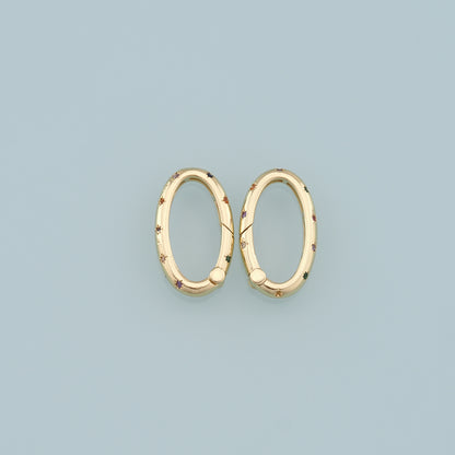 18K Gold Filled Oval Carabiner Clasp,Buckle Clasp,Carabiner Screw Clasp,Turnbuckle,for DIY Jewelry