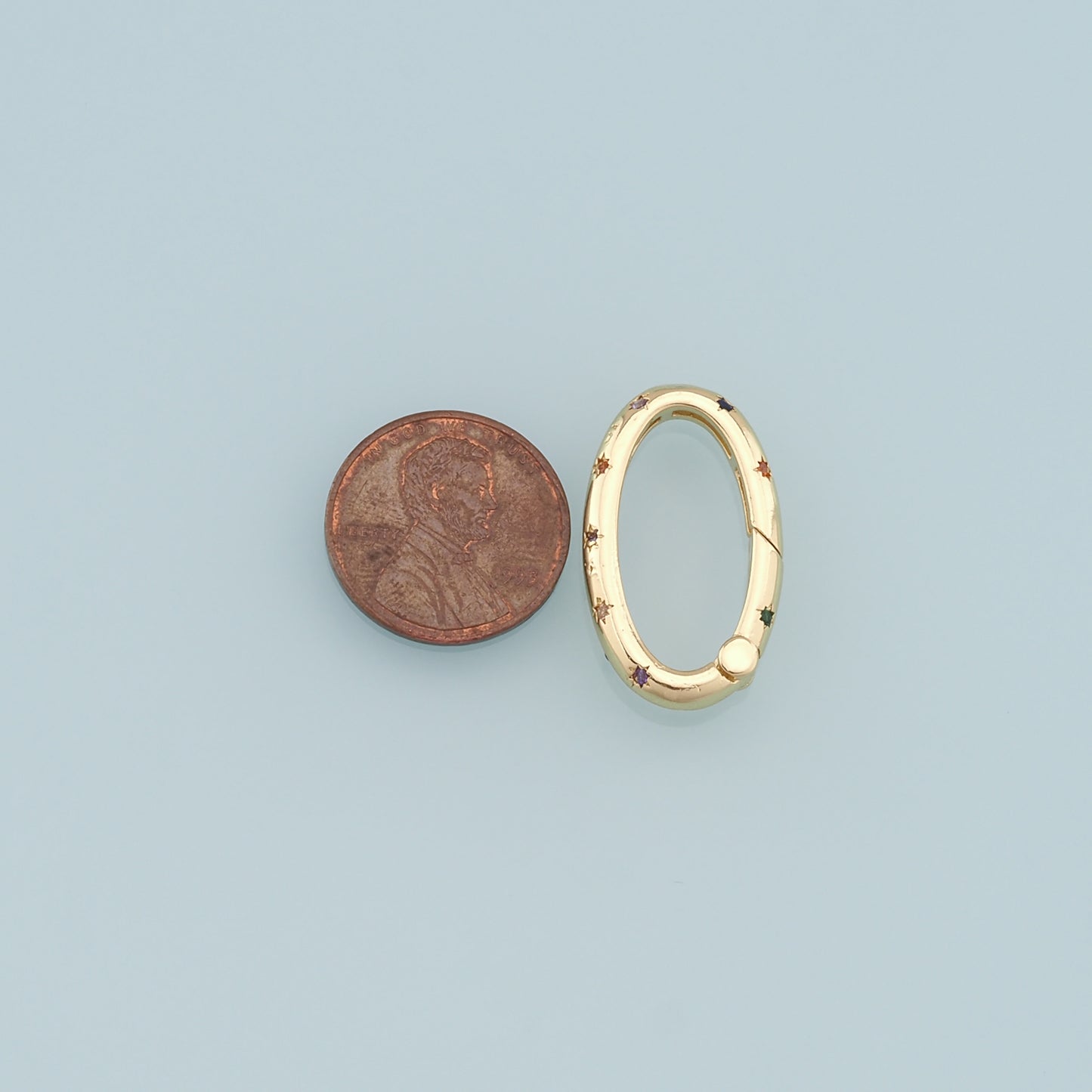 18K Gold Filled Oval Carabiner Clasp,Buckle Clasp,Carabiner Screw Clasp,Turnbuckle,for DIY Jewelry