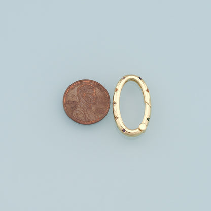 18K Gold Filled Oval Carabiner Clasp,Buckle Clasp,Carabiner Screw Clasp,Turnbuckle,for DIY Jewelry