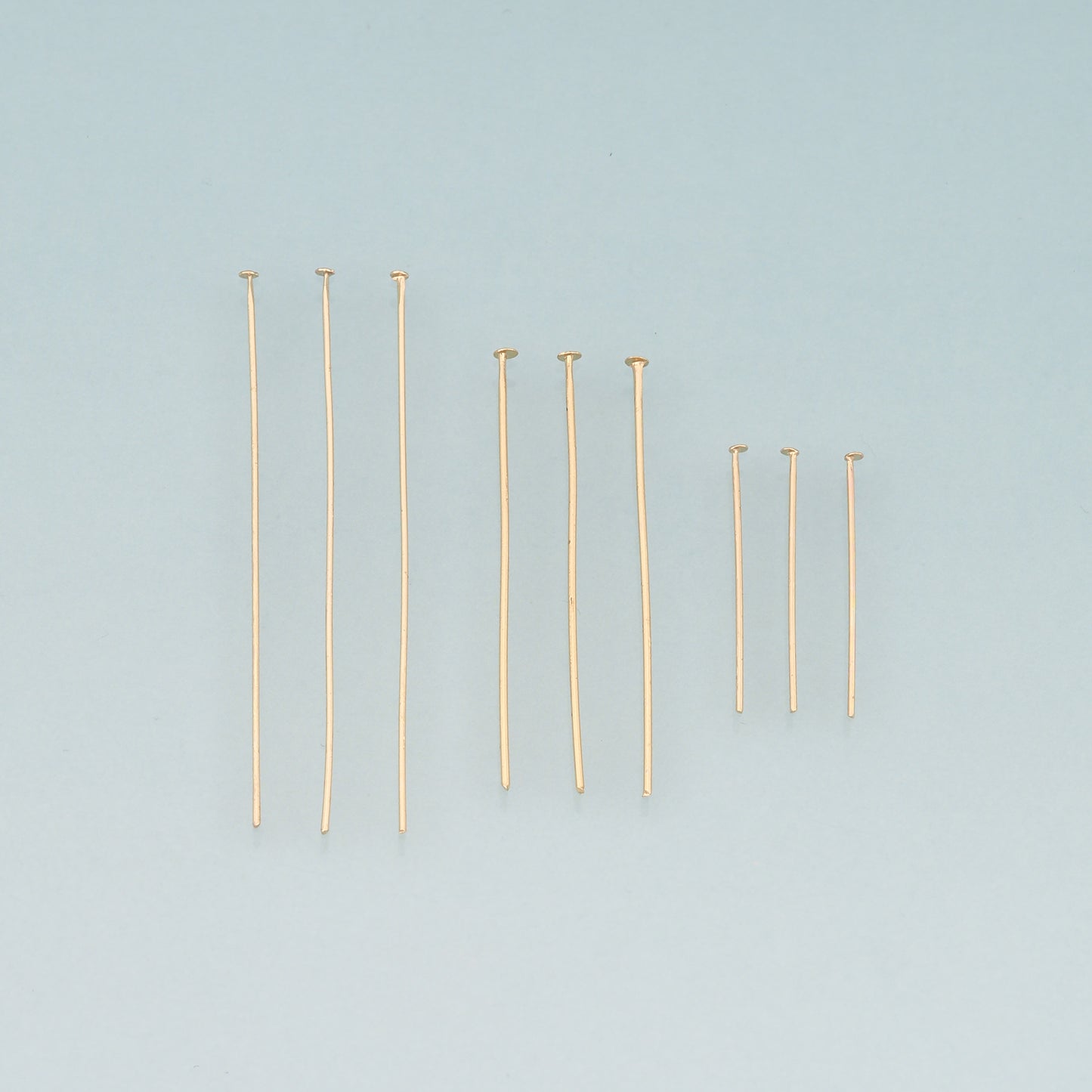 100Pcs 18K Gold Filled Flat Head Pins for DIY Jewelry Making Supply